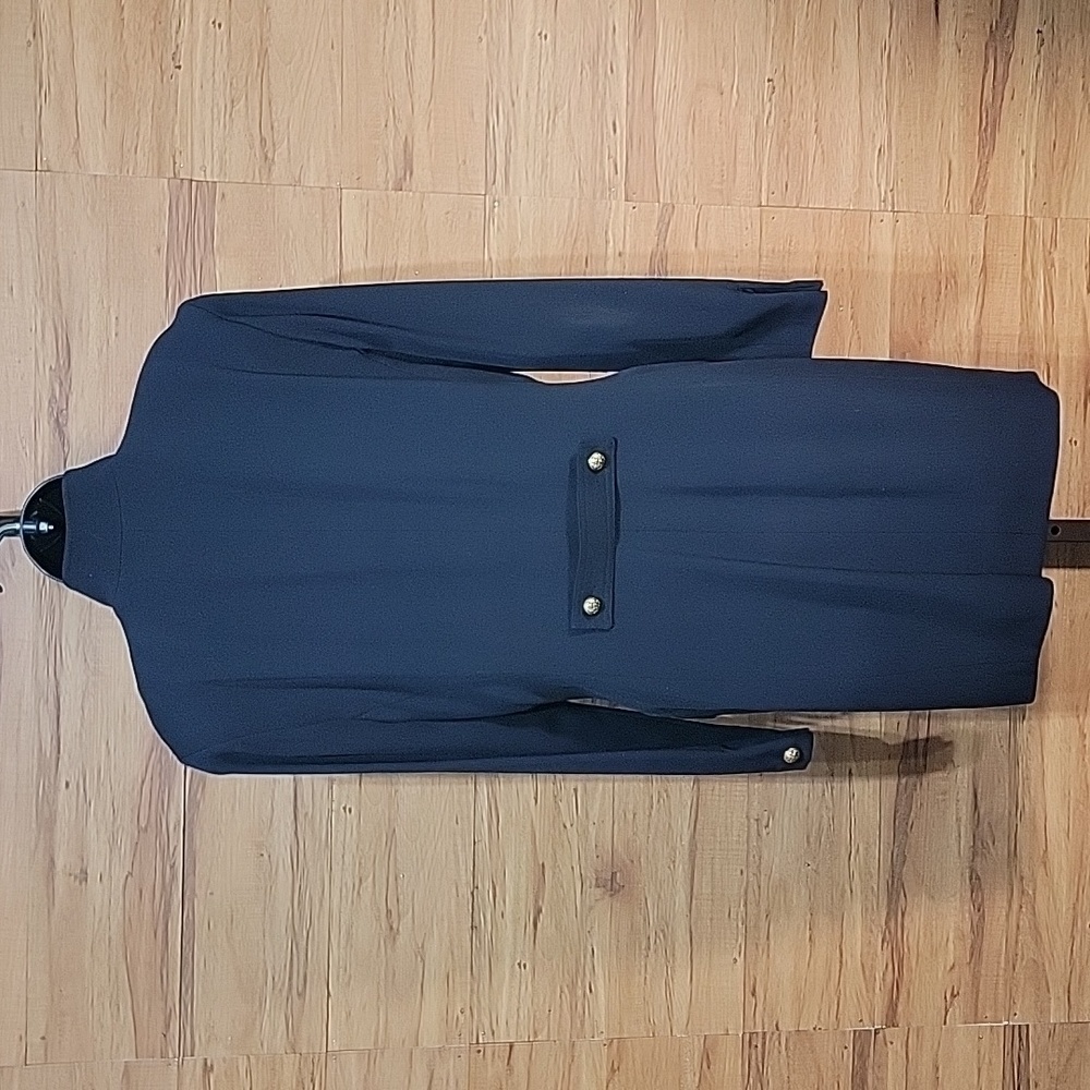 Vintage Bloomie’s Dana Buchman Fine Wool Navy Duster Jacket w/Gold Buttons - Picture 4 of 8